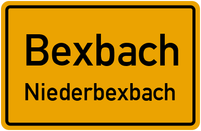 Ortsschild Bexbach Niederbexbach