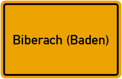 Ortsschild von Gemeinde Biberach (Baden) in Baden-Württemberg