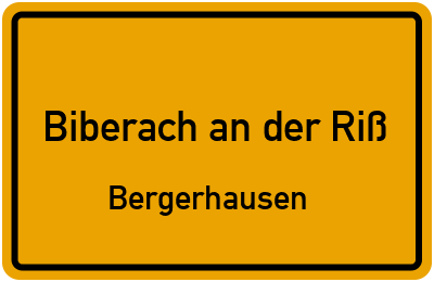 Straßenverzeichnis Biberach an der Riß Bergerhausen