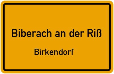 Straßenverzeichnis Biberach an der Riß Birkendorf