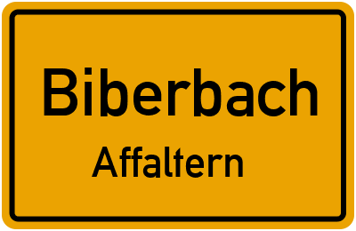 Ortsschild Biberbach Affaltern