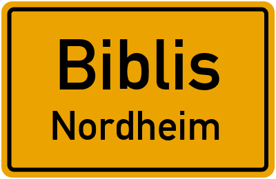 Ortsschild Biblis Nordheim