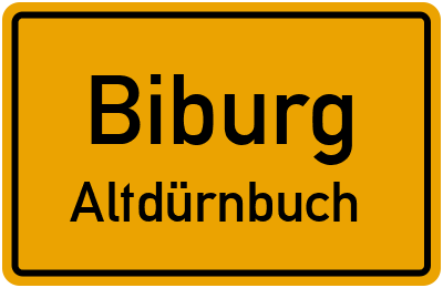 Straßenverzeichnis Biburg Altdürnbuch