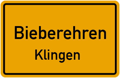 Straßenverzeichnis Bieberehren Klingen