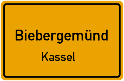 Ortsschild Biebergemünd Kassel