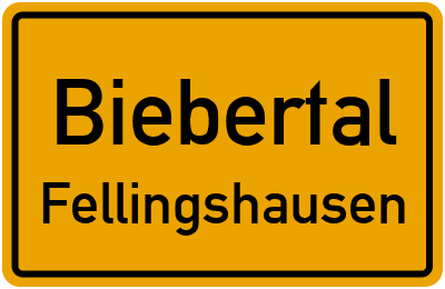 Ortsschild Biebertal Fellingshausen