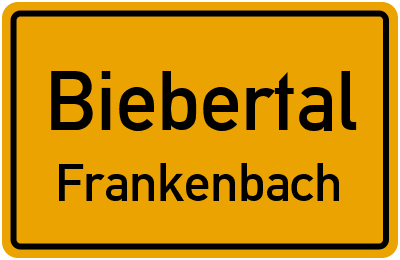 Ortsschild Biebertal Frankenbach