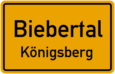 Ortsschild Biebertal Königsberg