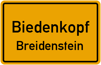Straßenverzeichnis Biedenkopf Breidenstein