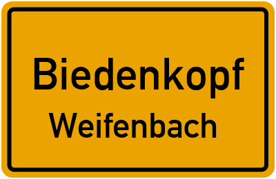 Straßenverzeichnis Biedenkopf Weifenbach