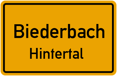 Straßenverzeichnis Biederbach Hintertal