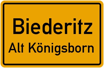 Straßenverzeichnis Biederitz Alt Königsborn
