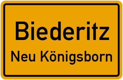 Straßenverzeichnis Biederitz Neu Königsborn