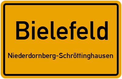 Straßenverzeichnis Bielefeld Niederdornberg-Schröttinghausen