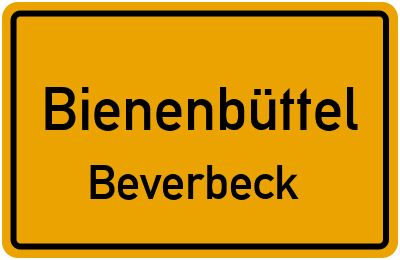 Ortsschild Bienenbüttel Beverbeck