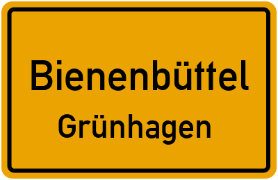 Ortsschild Bienenbüttel Grünhagen