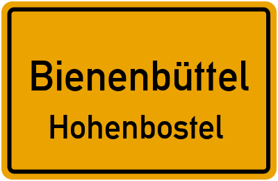Ortsschild Bienenbüttel Hohenbostel