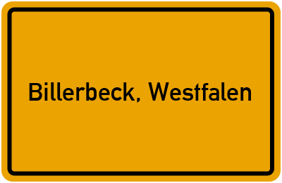 Ortsschild von Stadt Billerbeck, Westfalen in Nordrhein-Westfalen