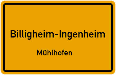 Straßenverzeichnis Billigheim-Ingenheim Mühlhofen