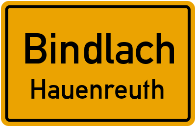Straßenverzeichnis Bindlach Hauenreuth