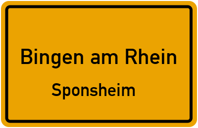 Ortsschild Bingen am Rhein Sponsheim