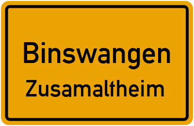 Straßenverzeichnis Binswangen Zusamaltheim