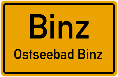 Ortsschild Binz Ostseebad Binz