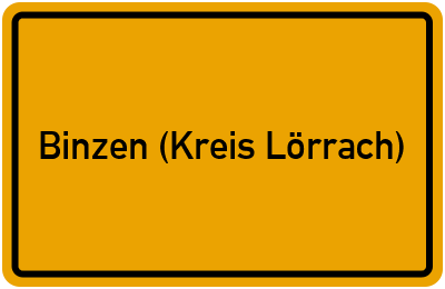Ortsschild von Gemeinde Binzen (Kreis Lörrach) in Baden-Württemberg
