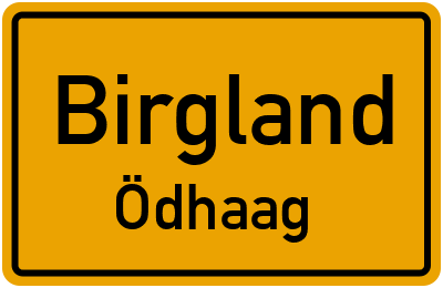 Straßenverzeichnis Birgland Ödhaag