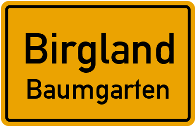 Ortsschild Birgland Baumgarten
