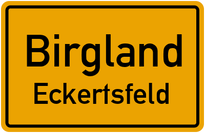 Ortsschild Birgland Eckertsfeld