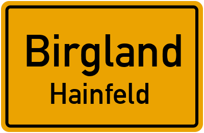 Ortsschild Birgland Hainfeld