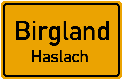 Ortsschild Birgland Haslach