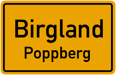 Ortsschild Birgland Poppberg