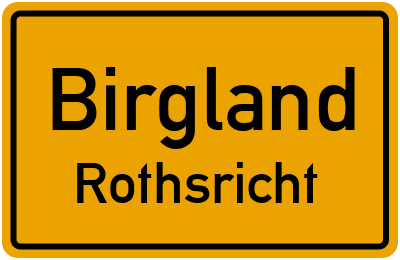 Ortsschild Birgland Rothsricht