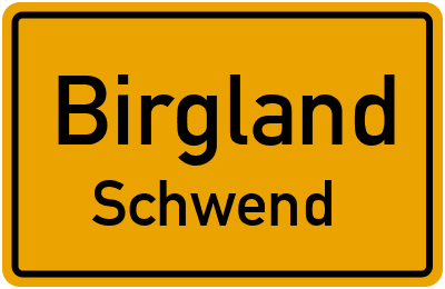 Straßenverzeichnis Birgland Schwend