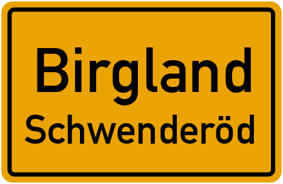 Straßenverzeichnis Birgland Schwenderöd