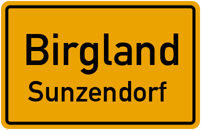Ortsschild Birgland Sunzendorf