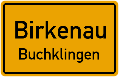 Ortsschild Birkenau Buchklingen