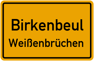 Straßenverzeichnis Birkenbeul Weißenbrüchen
