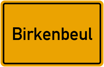 Ortsschild von Gemeinde Birkenbeul in Rheinland-Pfalz