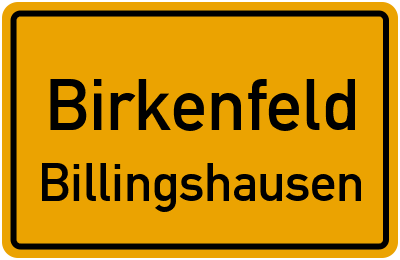 Ortsschild Birkenfeld Billingshausen