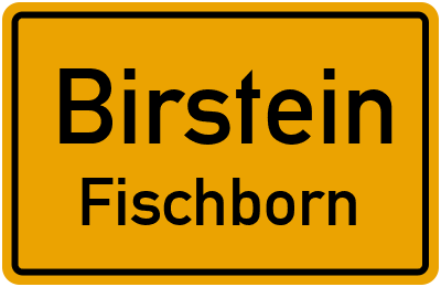 Ortsschild Birstein Fischborn