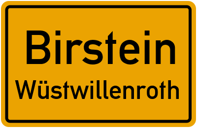 Ortsschild Birstein Wüstwillenroth