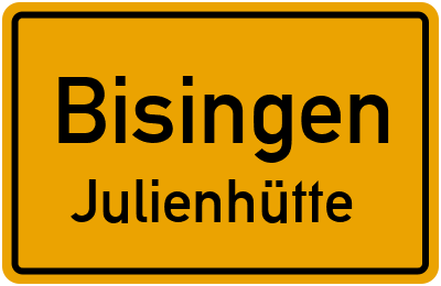 Straßenverzeichnis Bisingen Julienhütte