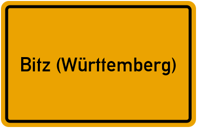 Ortsschild von Gemeinde Bitz (Württemberg) in Baden-Württemberg