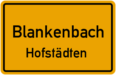 Straßenverzeichnis Blankenbach Hofstädten