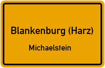 Straßenverzeichnis Blankenburg (Harz) Michaelstein
