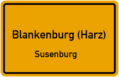 Straßenverzeichnis Blankenburg (Harz) Susenburg