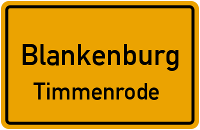 Straßenverzeichnis Blankenburg Timmenrode